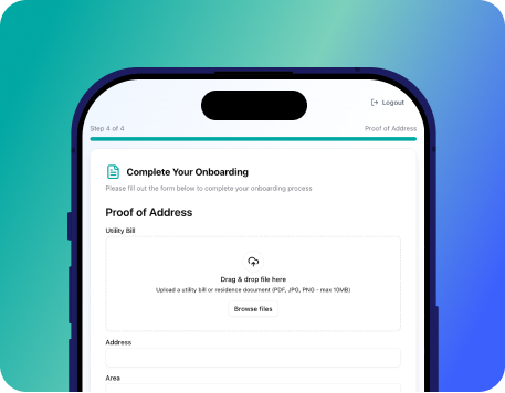 Onboarding form mockup